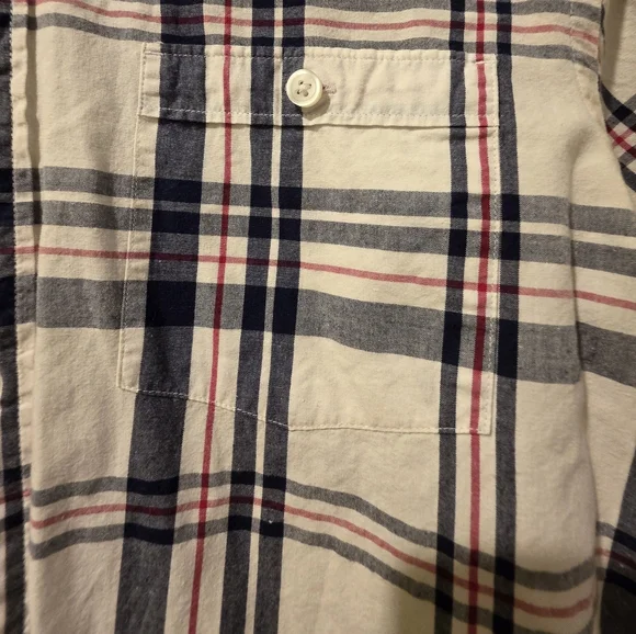 Express - Men's Button-Up Shirt - Medium - White with Red and Black Accents - Picture 3 of 4